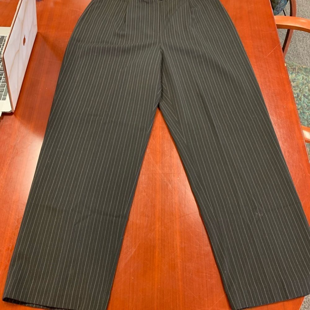 Kate Hill Black Pinstripe Trousers sz 14 EUC